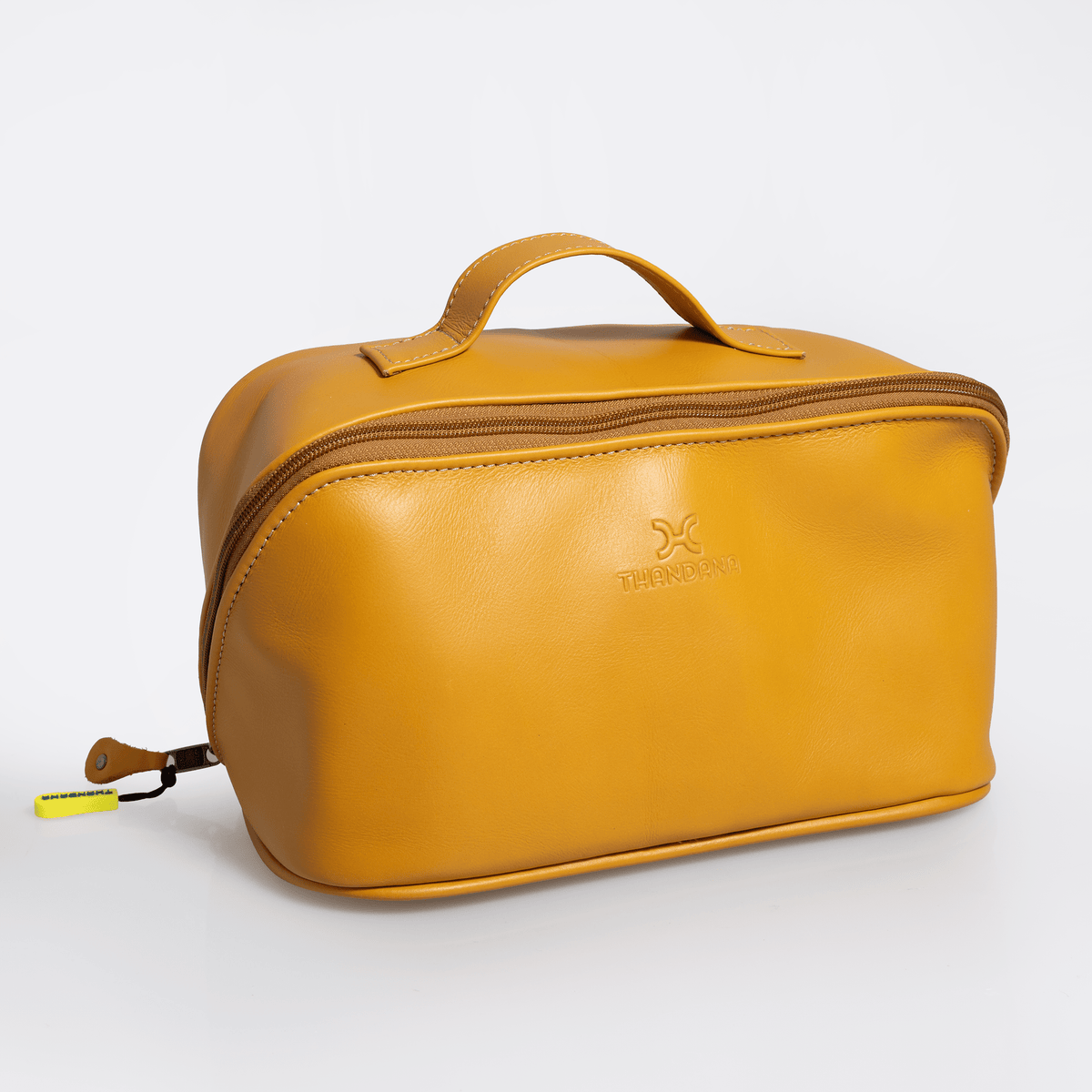 Thandana Leather Side Mouth Maxi Vanity Bag - KaryKase