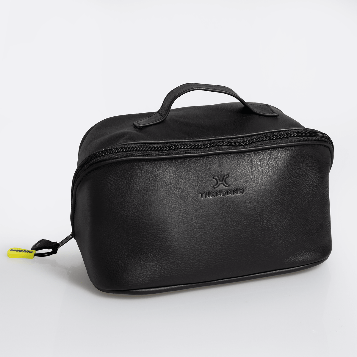 Thandana Leather Side Mouth Maxi Vanity Bag - KaryKase