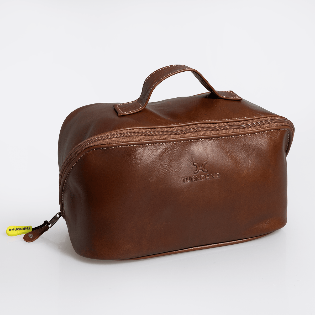 Thandana Leather Side Mouth Maxi Vanity Bag - KaryKase