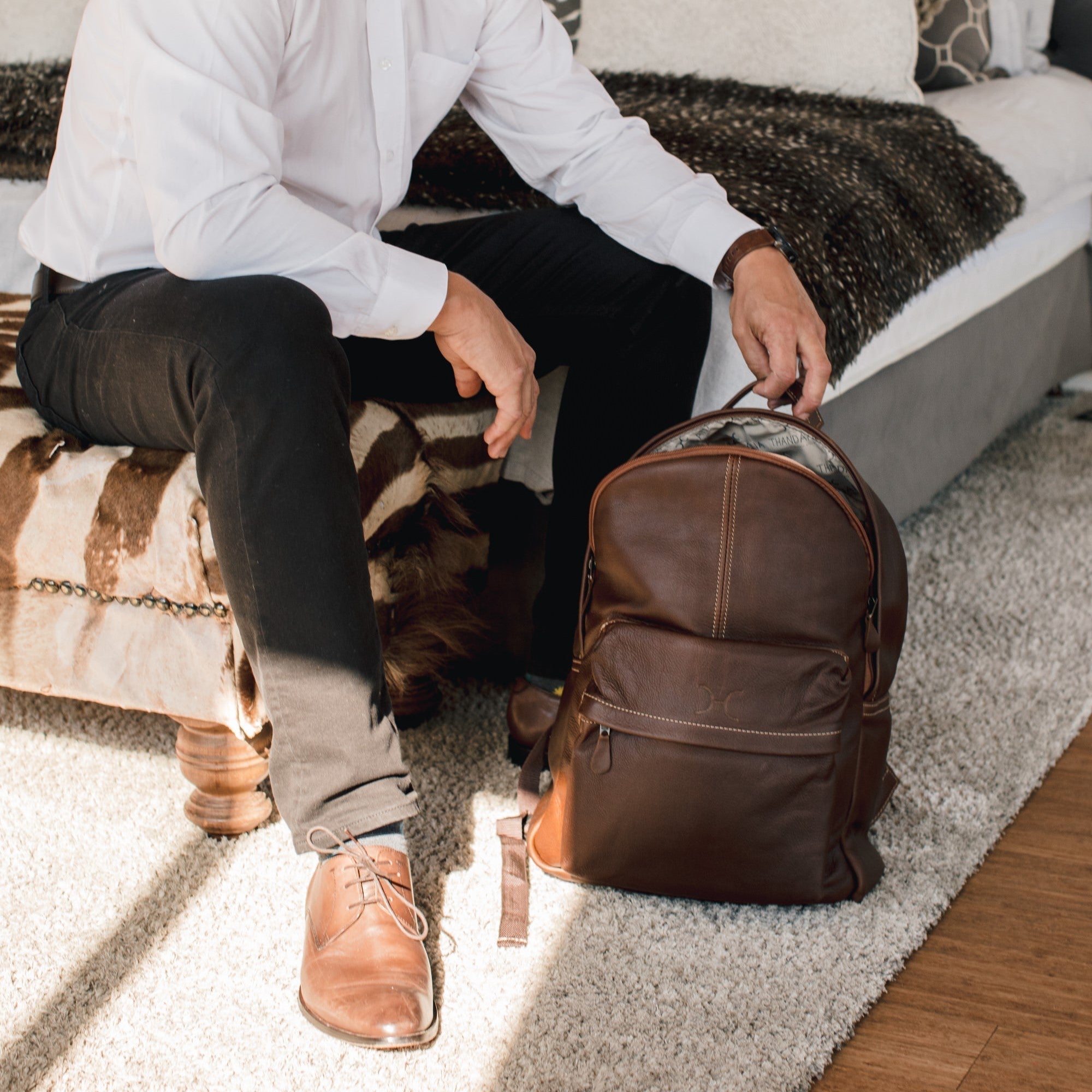 Thandana Leather Travel Backpack - KaryKase