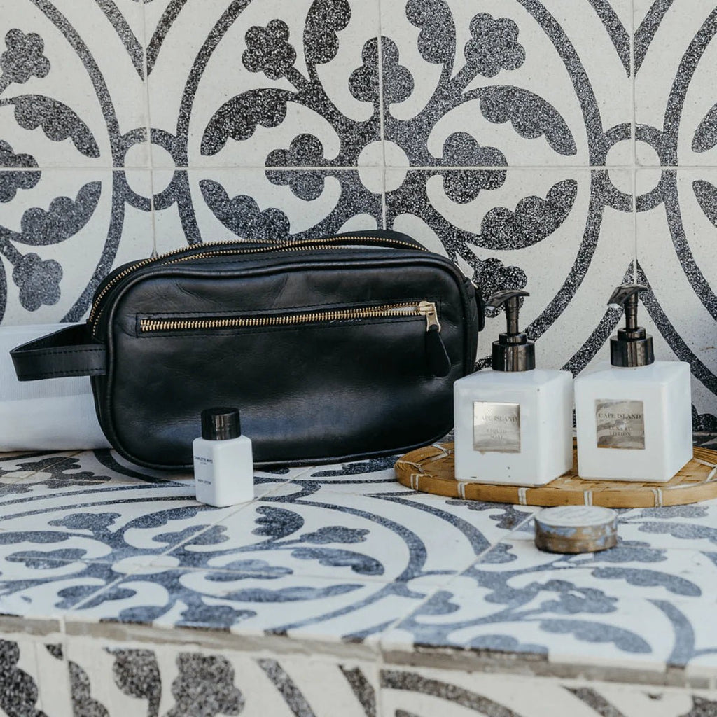 Thandana Mens Double Zip Vanity Leather Case - KaryKase