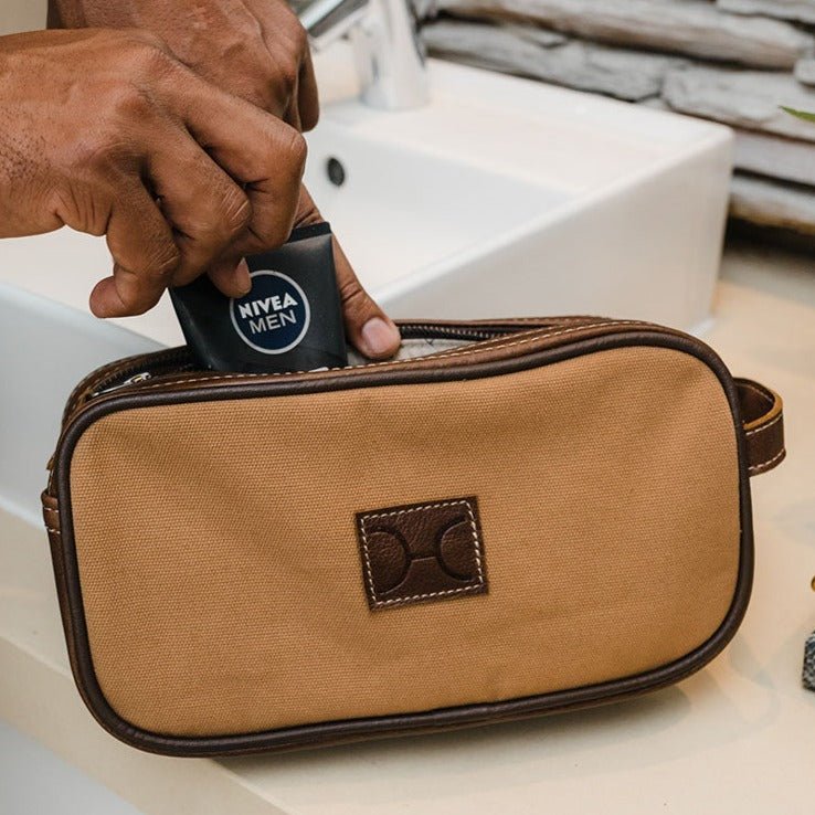Thandana Mens Double Zip Vanity Wax Canvas Case - KaryKase