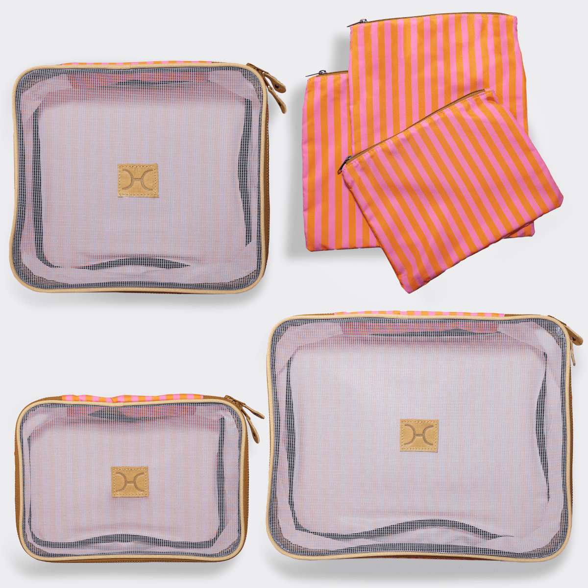 Thandana Travel Luggage Organiser Pods - 6 Piece Set | Linear - Preppy - KaryKase