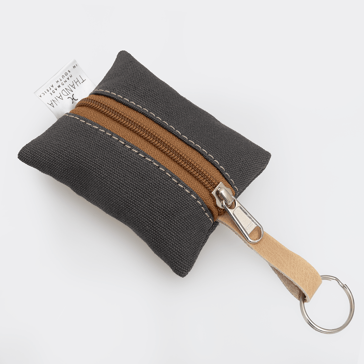 Thandana Wax Canvas & Leather Key Ring - KaryKase