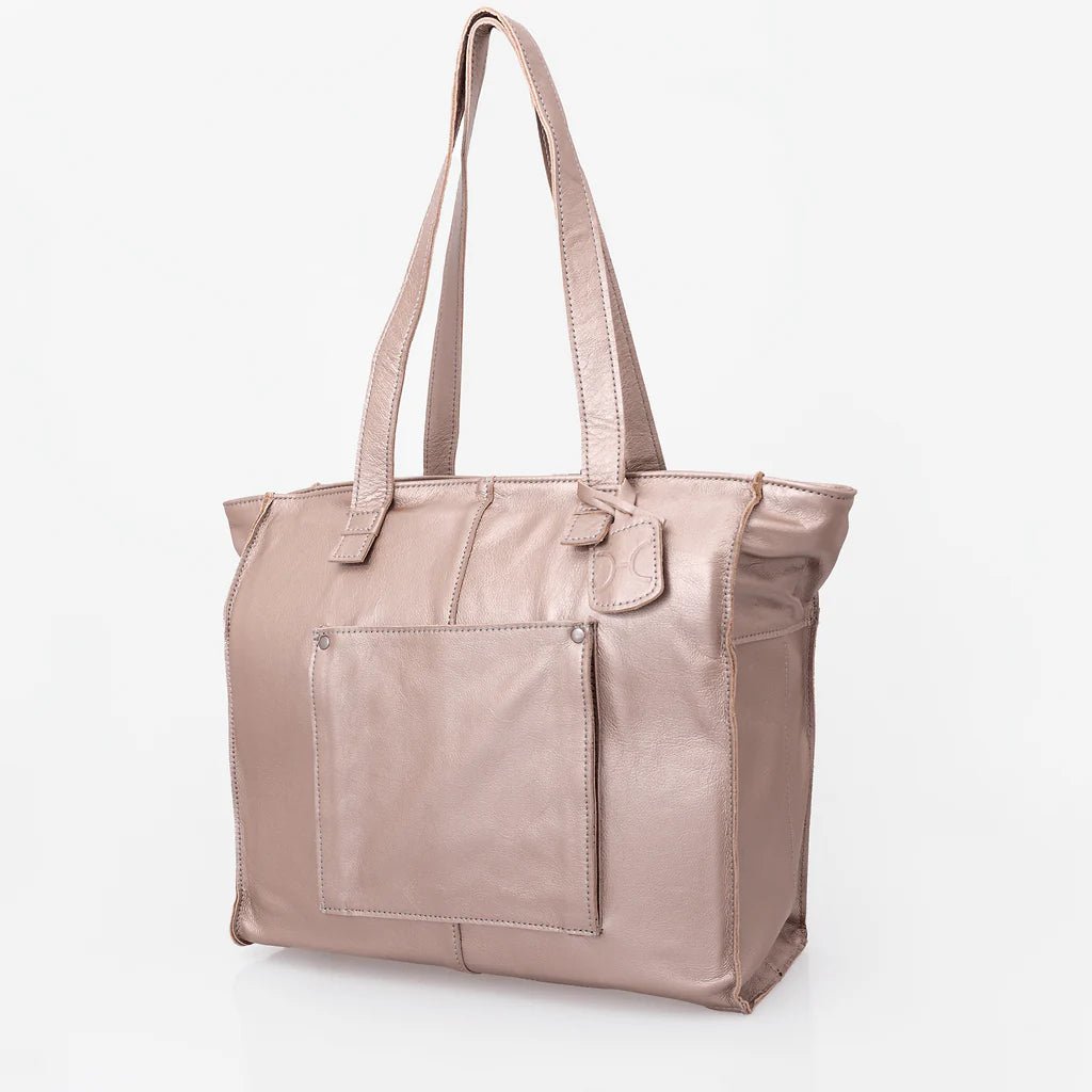 Thandana Zippered Travel Tote Leather Handbag - KaryKase