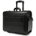 Tosca Leather Laptop Pilot Case With Wheels | Black - KaryKase