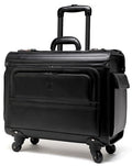 Tosca Leather Pilot case 4 Wheels | Black - KaryKase