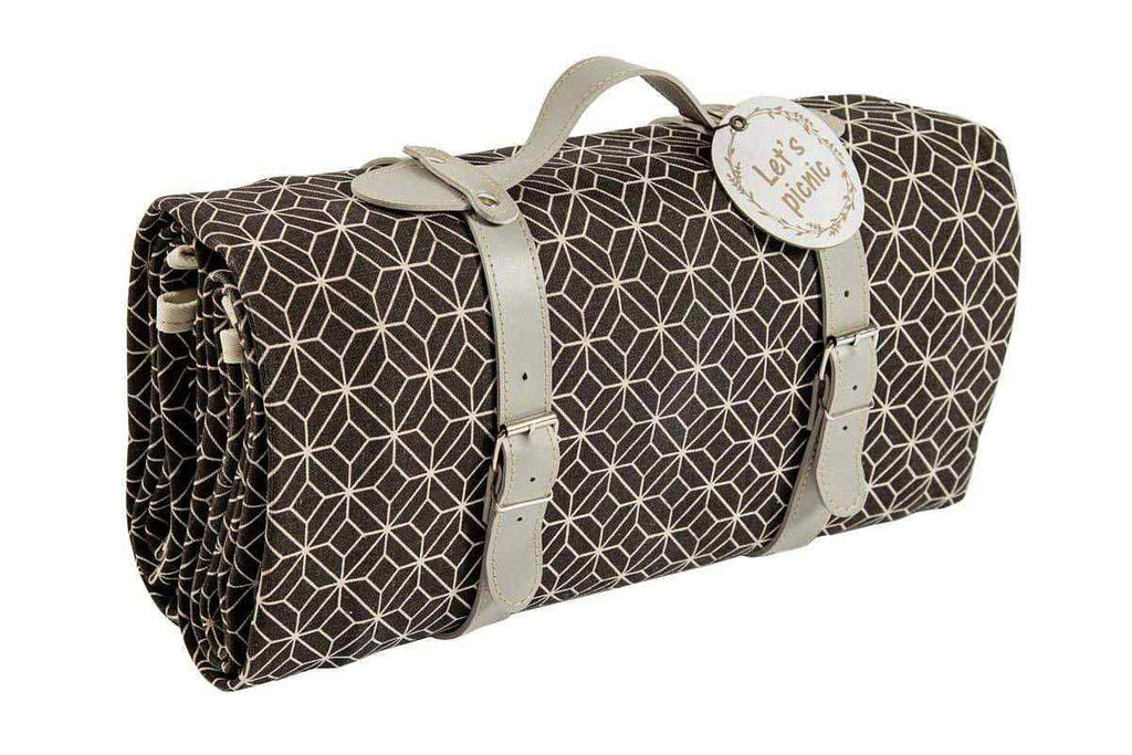 Yuppie Gift Baskets Picnic/Beach Rug Medium | BLACK GEOMETRIC - KaryKase