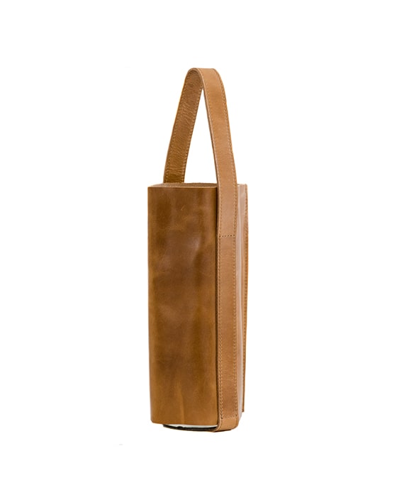 Zemp Picnic 1 Leather Wine Carrier | Waxy Tan - KaryKase